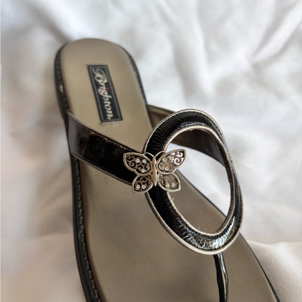 Brighton Osiris Black Sandals with Butterfly Ornament Size 10M - Picture 7 of 7